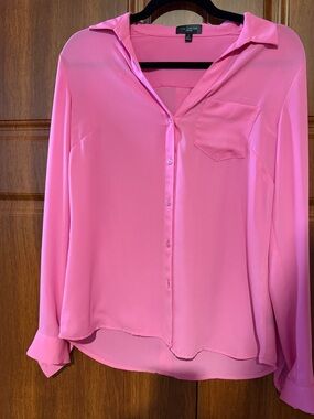 The Limited Bright Pink Button-Down Blouse Size small